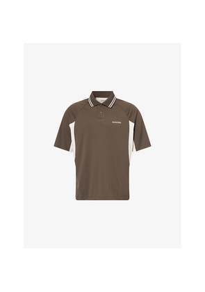 Mens Manors Arc Logo-Print Woven Polo T-Shirt