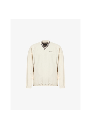 Mens Manors Striped V-Neck Shell Windbreaker Pullover