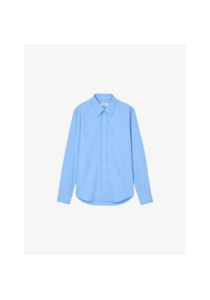 Mens Sandro Long-Sleeved Regular-Fit Cotton Shirt
