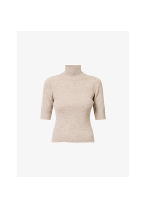 Womens Veronica Beard Alastair Short-Sleeves Wool Jumper