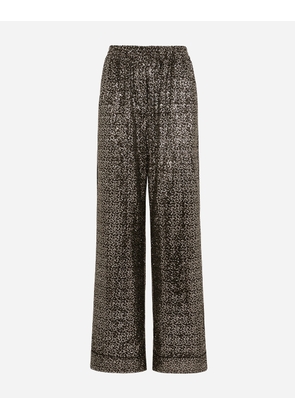 Dolce & Gabbana Sequined Pajama Pants - Woman Pants And Shorts Multi-colored 50