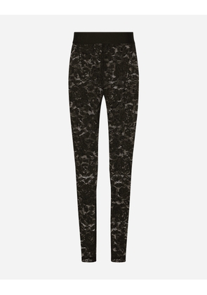 Dolce & Gabbana Floral Lace-stitch Leggings - Woman Pants And Shorts Black Lace 40