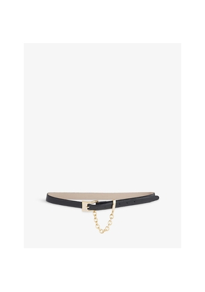Womens Frame Chain-Detail Leather Belt