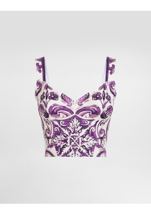 Dolce & Gabbana Majolica-print Bustier - Woman Shirts And Tops Multicolor 48