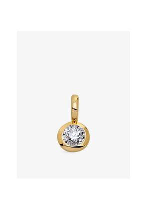 Womens Monica Vinader Round Solitaire 18ct Yellow Gold Vermeil and 0.06ct Lab Grown Diamond Pendant