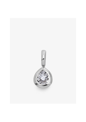 Womens Monica Vinader Pear Solitaire Sterling-Silver and 0.06ct Lab Grown Diamond Pendant