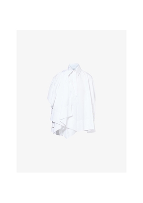 Womens Givenchy Bow Asymmetric Cotton-Poplin Shirt