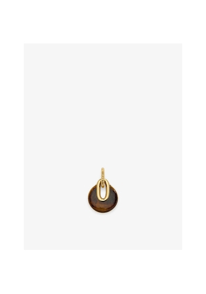 Womens Monica Vinader Kate Young Gemstone 18ct Yellow Gold Vermeil and Tiger's Eye Gemstone Pendant Charm