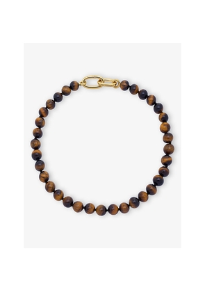 Womens Monica Vinader Kate Young 18ct Yellow Gold Vermeil and Tiger's Eye Necklace