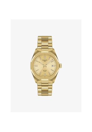 Mens Tissot Prc 100 Solar 34mm Yellow Gold-Plated Stainless Steel Quartz Watch