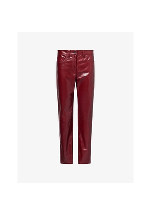 Womens Khaite Callum Straight-Leg Leather Trousers