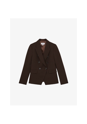 Womens Reiss Priya Double-Breasted Woven Blazer