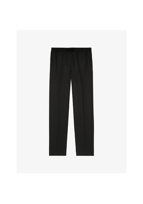 Womens The Kooples Drawstring-Waist Straight-Leg Wool Trousers