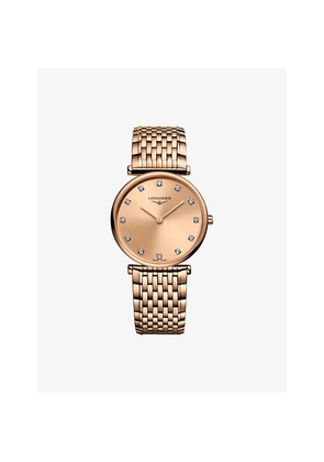 Mens L4.512.1.90.8 La Grande Classique De Longines Red Pvd-Coated and 0.081ct Diamond Quartz Watch