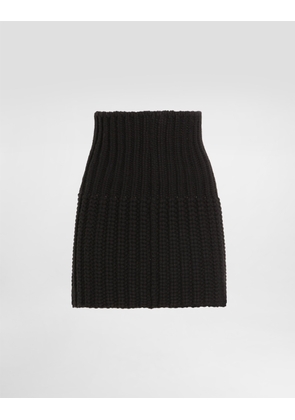Dolce & Gabbana Wool And Cashmere Miniskirt - Woman Skirts Black 42