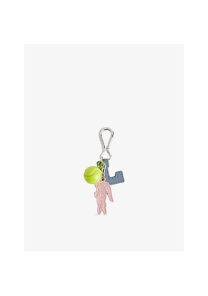 Lacoste L Tennis Ball Crocodile-Logo Faux-Leather Bag Charm