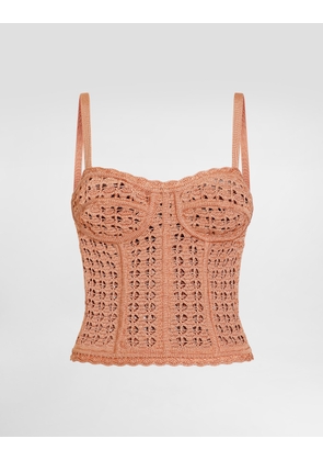 Dolce & Gabbana Viscose Bustier Tank Top - Woman Shirts And Tops Brown 38