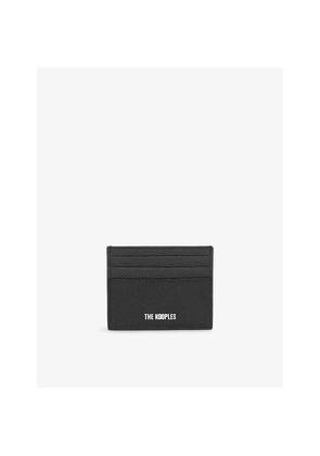Mens The Kooples Branded Leather and Canvas Card Holder