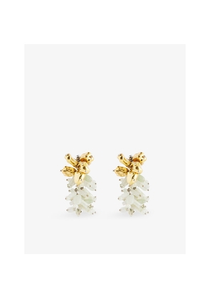 Womens Dries Van Noten Pastel Semi-Precious Stone and Brass Earrings