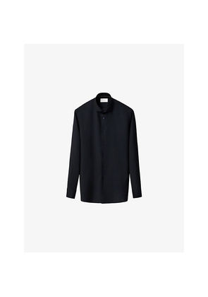 Mens Eton Solid Slim-Fit Merino-Wool Shirt