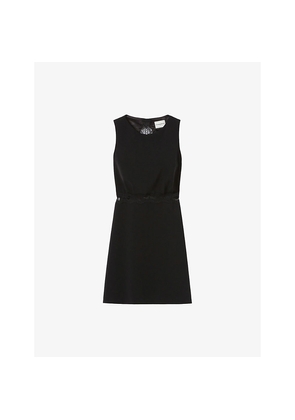 Womens Claudie Pierlot Sleeveless Lace-Trim Stretch-Woven Mini Dress