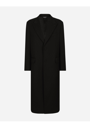 Dolce & Gabbana Single-breasted Double-face Stretch Wool Coat - Man Coats And Jackets Black 50
