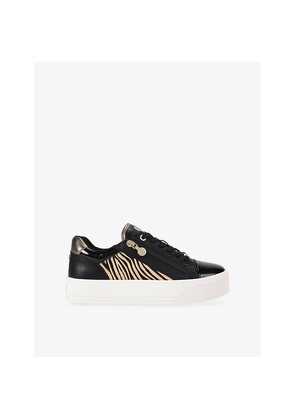 Womens Carvela Statement Zip Faux-Leather Trainers