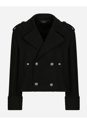 Dolce & Gabbana Short Wool Military-style Coat - Man Coats And Jackets Black 48