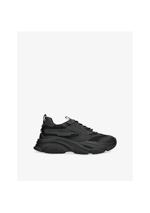 Mens Steve Madden Possess Chunky Mesh and Faux-Leather Trainers