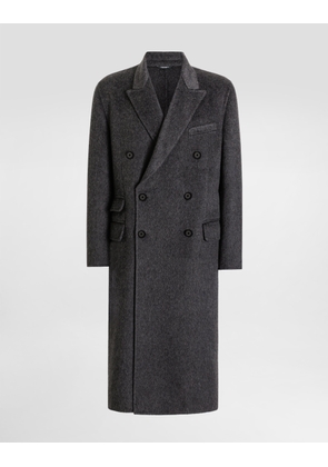 Dolce & Gabbana Double-breasted Wool And Cashmere Coat - Man Coats And Jackets Gray 48