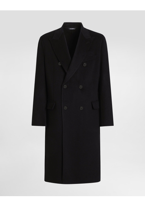 Dolce & Gabbana Double-breasted Cashmere Coat - Man Coats And Jackets Black 46