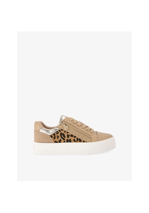 Womens Carvela Statement Zip Faux-Leather Trainers