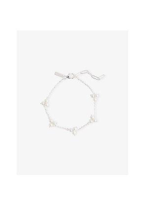 Mens Commonlines Link Pearl Sterling-Silver and Freshwater-Pearl Bracelet