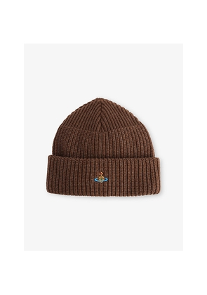 Mens Vivienne Westwood Sporty Orb-Embroidery Wool Beanie