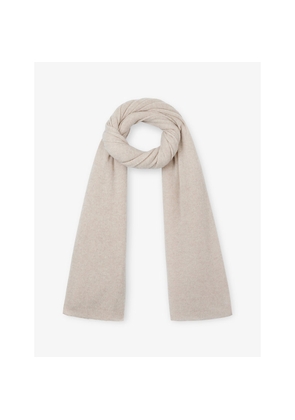 Womens The White Company Ribbed-Trim Cashmere Blanket Scarf