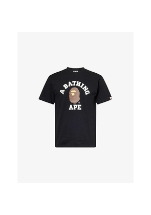 Mens A Bathing Ape Bape College Graphic-Print Cotton-Jersey T-Shirt