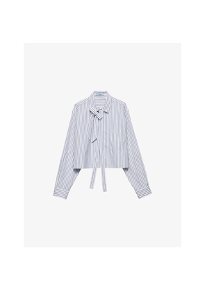 Womens Prada Striped Cotton Poplin Shirt