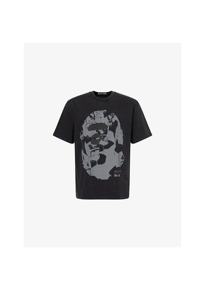 Mens A Bathing Ape Ape Head Brand-Print Cotton-Jersey T-Shirt