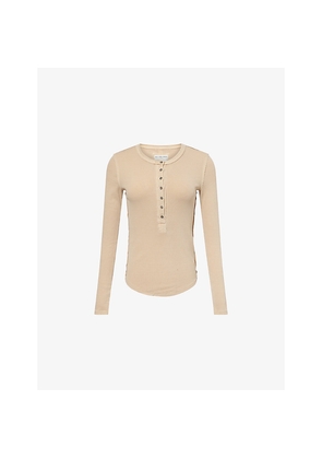 Womens Free People Jamie Henley Ribbed Cotton-Jersey Top