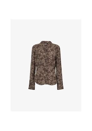 Womens Paige Desano Lace-Print Woven Shirt