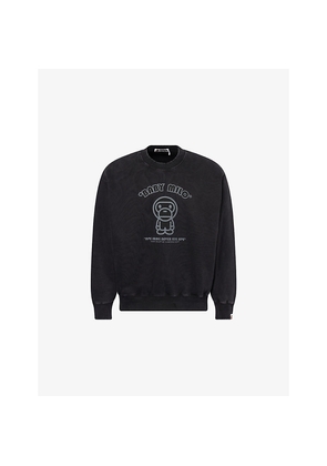 Mens A Bathing Ape Baby Milo Brand-Print Cotton-Jersey Sweatshirt