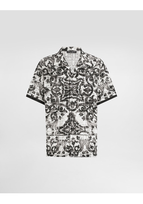 Dolce & Gabbana Majolica-print Hawaii Crochet Lace Shirt - Man Shirts Multicolor 42