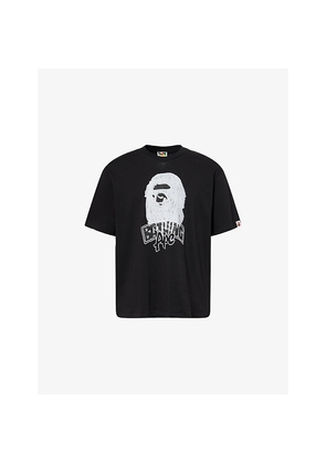 Mens A Bathing Ape Hand Drawn Ape Brand-Print Cotton-Jersey T-Shirt