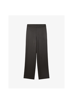 Womens Joseph Sahel Straight-Leg High-Rise Silk Trousers