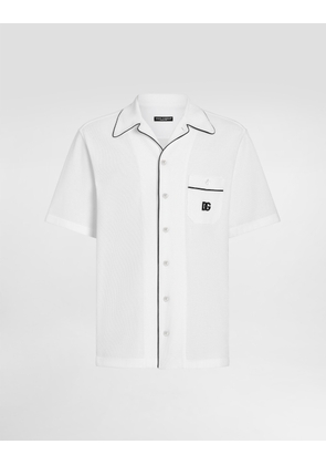 Dolce & Gabbana Hawaii Piqué Shirt - Man Shirts White 43