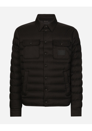 Dolce & Gabbana Padded Satin Jacket With Shirt Collar - Man Coats And Jackets Black 54