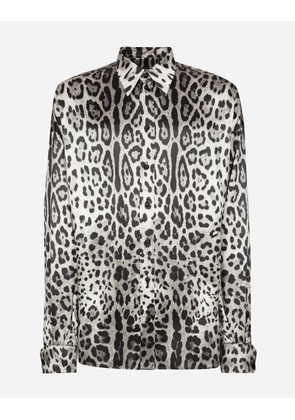 Dolce & Gabbana Super-oversize Leopard-print Silk Shirt - Man Shirts Print 40