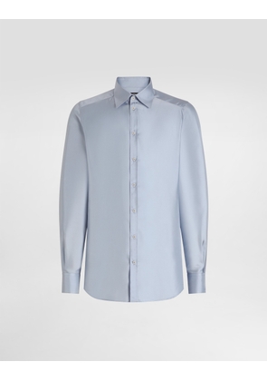 Dolce & Gabbana Martini Shirt In Silk Twill - Man Shirts Light Blue 39