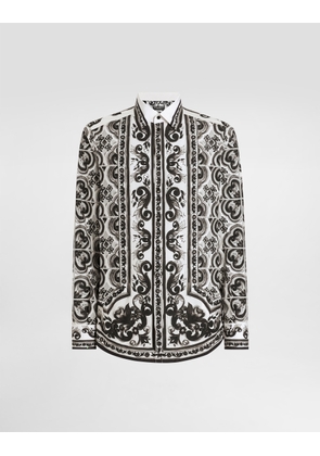 Dolce & Gabbana Majolica-print Poplin Martini Shirt - Man Shirts Multicolor 40