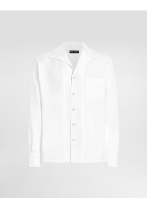 Dolce & Gabbana Long-sleeved Linen Shirt - Man Shirts White Linen 39